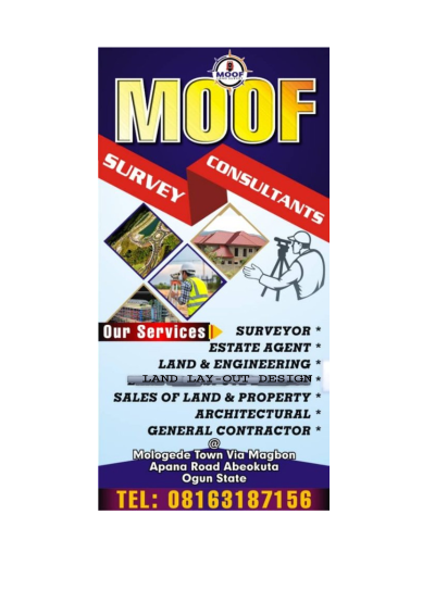 MOOF SURVEY CONSULTANT